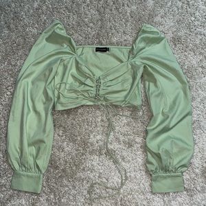 Green crop top